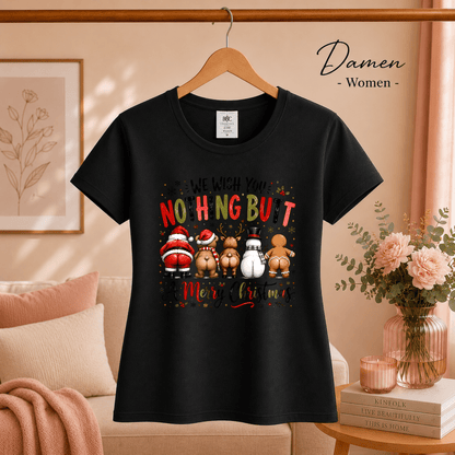 T-Shirt mit lustigem "Nothing Butt A Merry Christmas" Spruch & Cartoon-Hintern - StyleOne