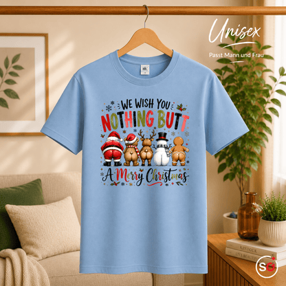 T-Shirt mit lustigem "Nothing Butt A Merry Christmas" Spruch & Cartoon-Hintern - StyleOne
