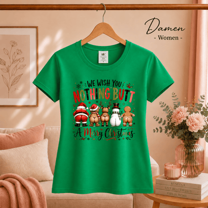 T-Shirt mit lustigem "Nothing Butt A Merry Christmas" Spruch & Cartoon-Hintern - StyleOne