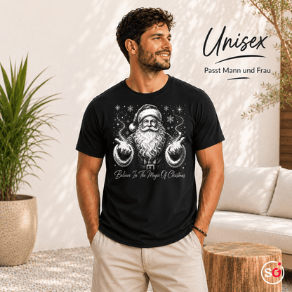 T-Shirt mit magischem Weihnachtsmann-Motiv & 'Believe In The Magic Of Christmas' Spruch - StyleOne