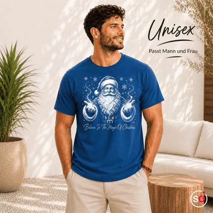 T-Shirt mit magischem Weihnachtsmann-Motiv & 'Believe In The Magic Of Christmas' Spruch - StyleOne