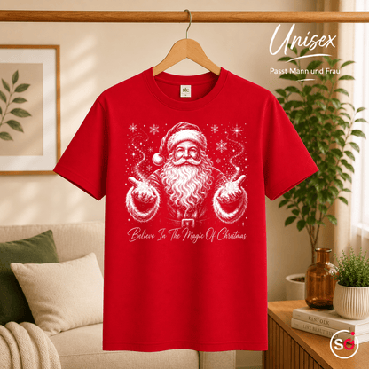 T-Shirt mit magischem Weihnachtsmann-Motiv & 'Believe In The Magic Of Christmas' Spruch - StyleOne