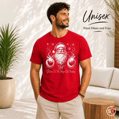 T-Shirt mit magischem Weihnachtsmann-Motiv & 'Believe In The Magic Of Christmas' Spruch - StyleOne