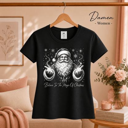 T-Shirt mit magischem Weihnachtsmann-Motiv & 'Believe In The Magic Of Christmas' Spruch - StyleOne