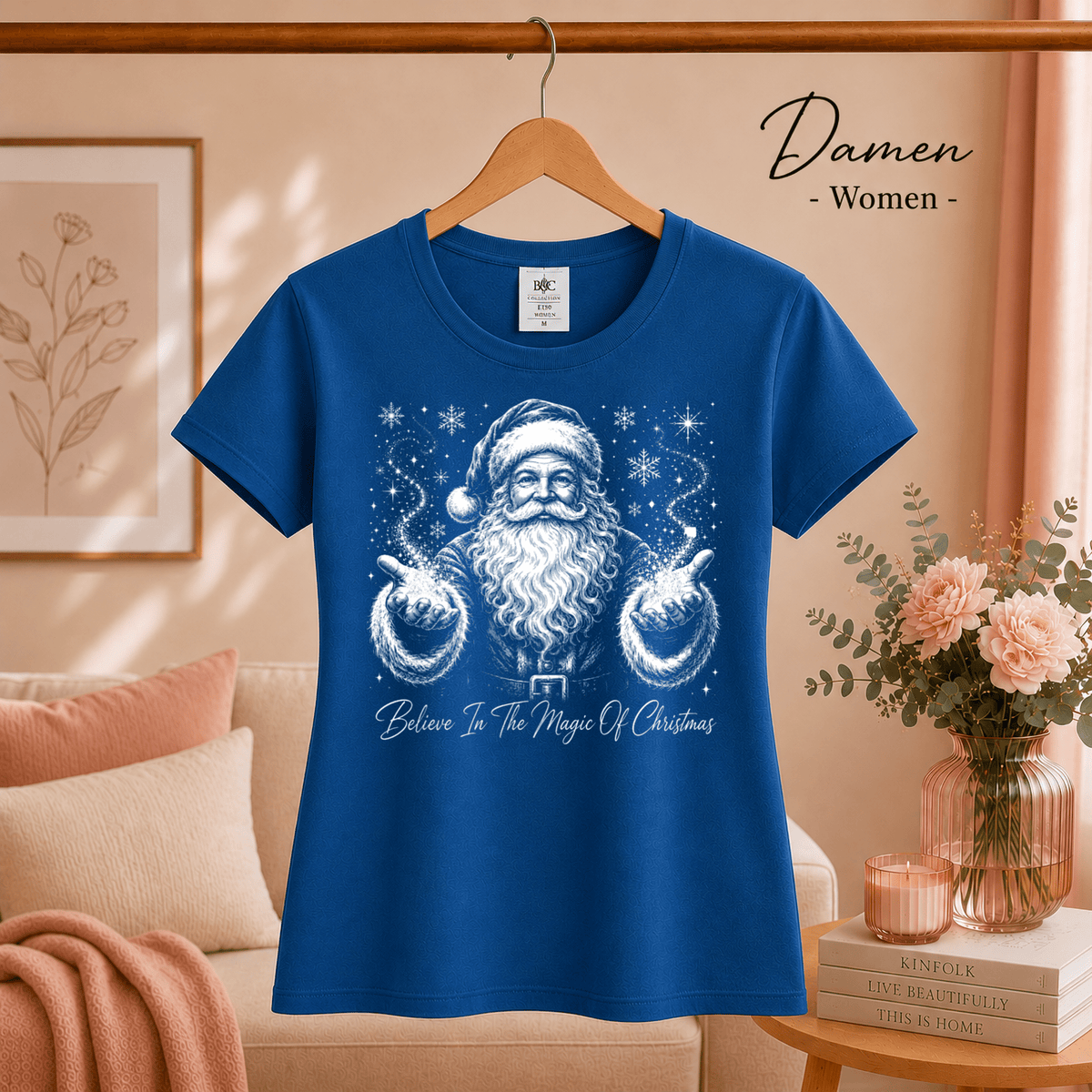 T-Shirt mit magischem Weihnachtsmann-Motiv & 'Believe In The Magic Of Christmas' Spruch - StyleOne