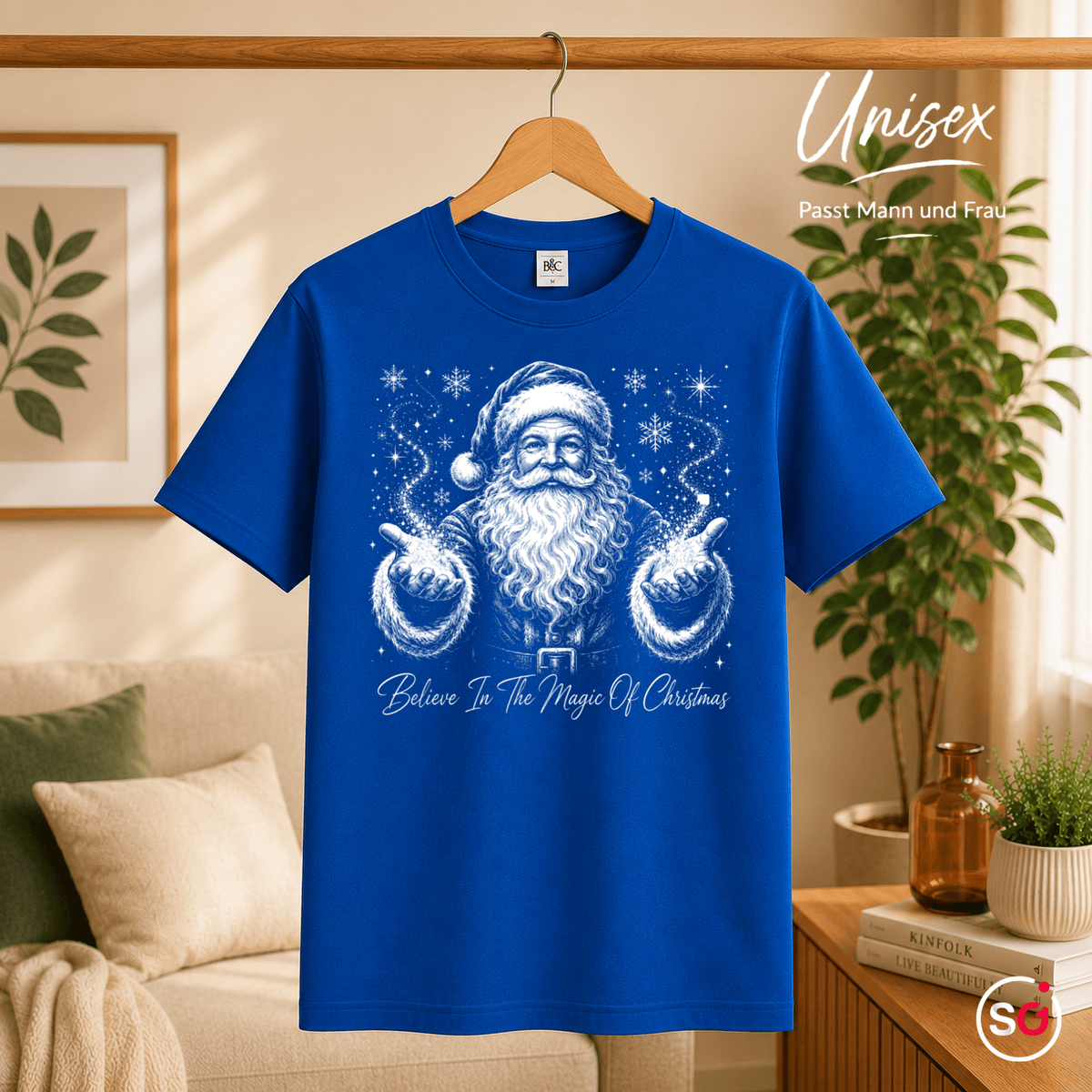 T-Shirt mit magischem Weihnachtsmann-Motiv & 'Believe In The Magic Of Christmas' Spruch - StyleOne