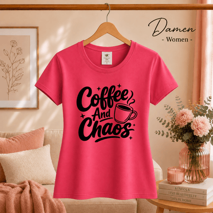 T-Shirt mit Spruch 'Coffee And Chaos' | Design für Kaffeeliebhaber und Alltagshelden - StyleOne