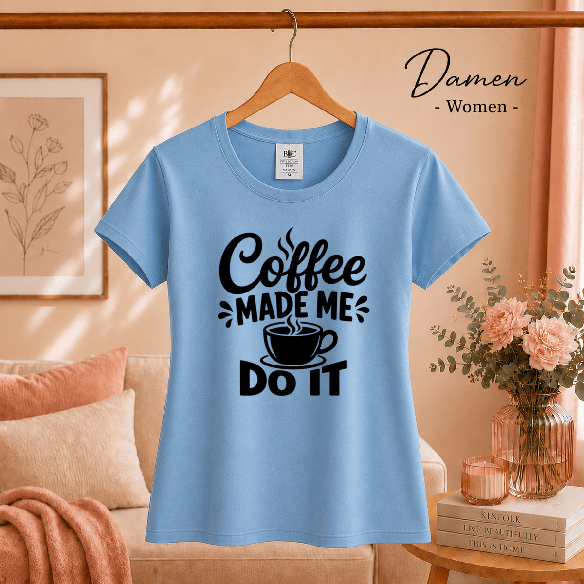 T-Shirt mit Spruch 'Coffee Made Me Do It' | Witziges Design für Kaffeeliebhaber - StyleOne