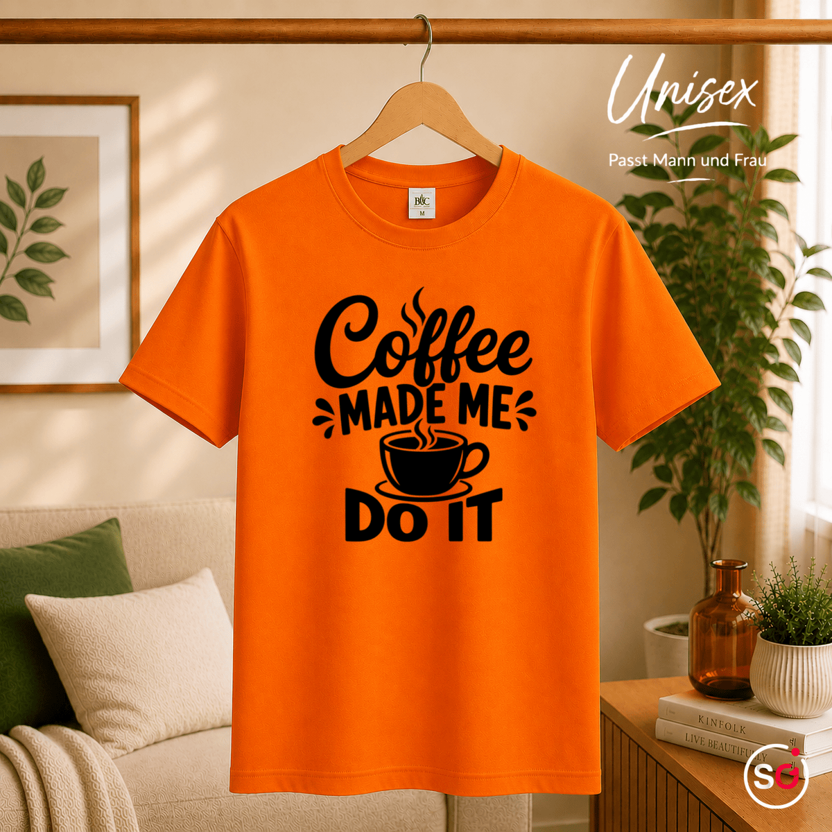 T-Shirt mit Spruch 'Coffee Made Me Do It' | Witziges Design für Kaffeeliebhaber - StyleOne