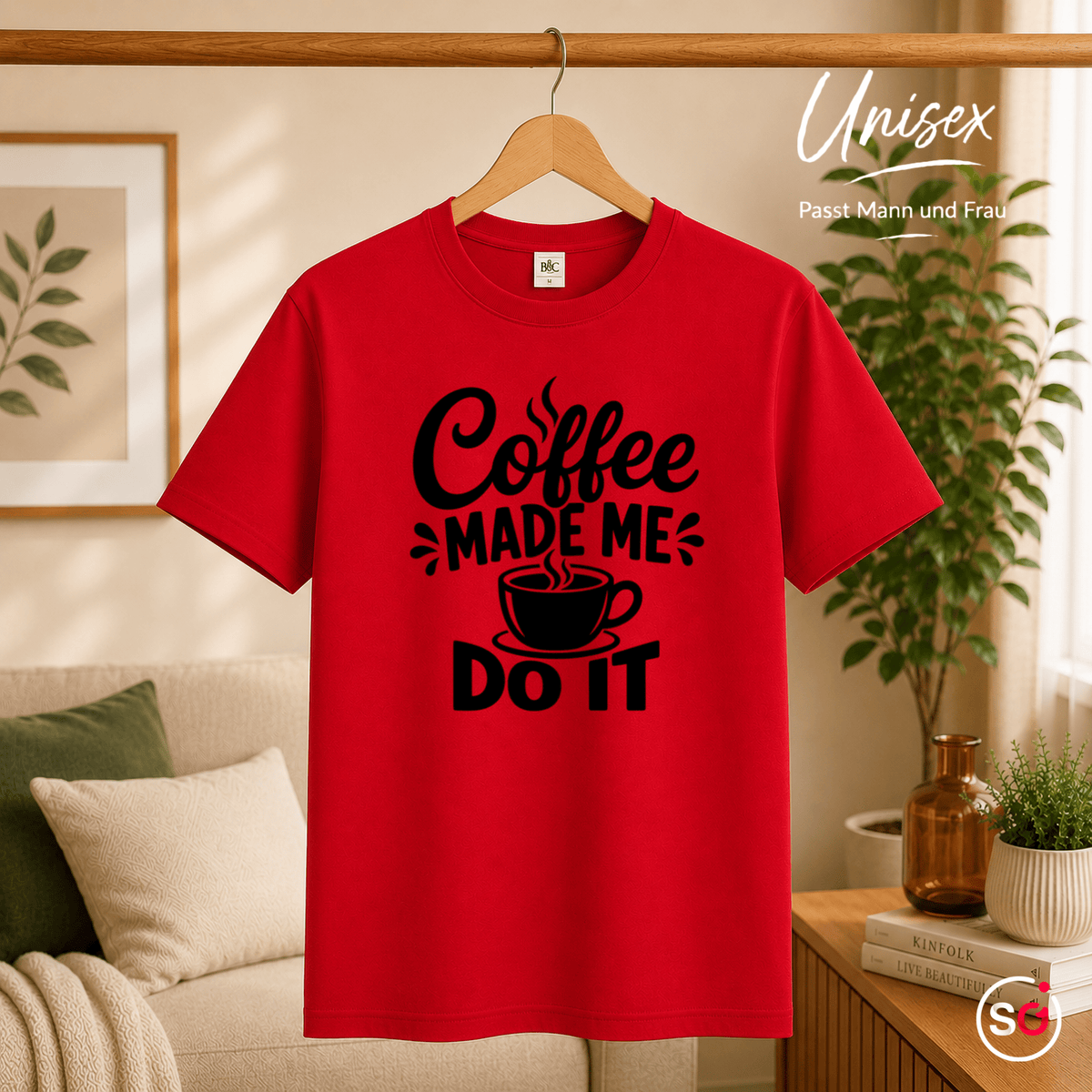 T-Shirt mit Spruch 'Coffee Made Me Do It' | Witziges Design für Kaffeeliebhaber - StyleOne