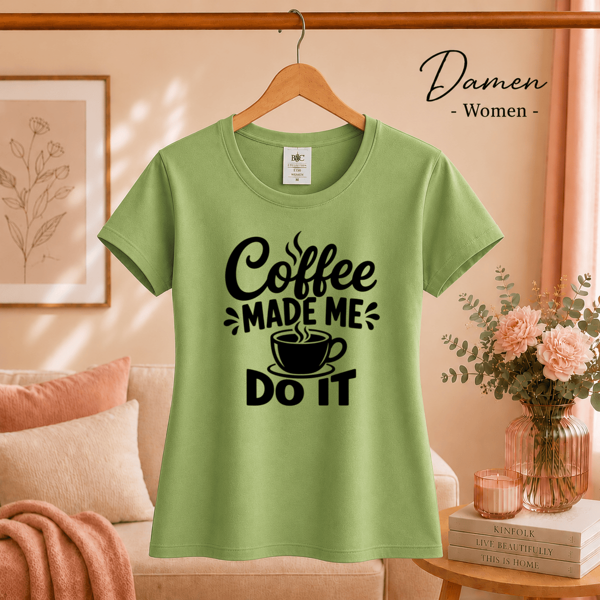 T-Shirt mit Spruch 'Coffee Made Me Do It' | Witziges Design für Kaffeeliebhaber - StyleOne