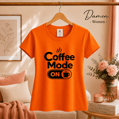T-Shirt mit Spruch 'Coffee Mode ON' – Lustiges Design für Kaffee-Liebhaber und Morgenmuffel - StyleOne