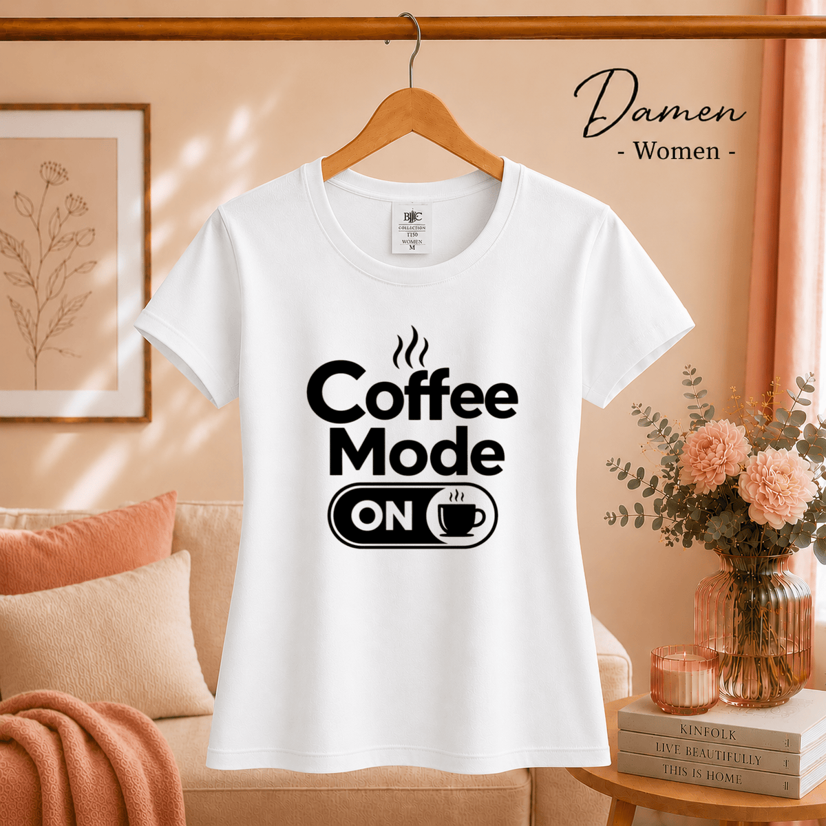 T-Shirt mit Spruch 'Coffee Mode ON' – Lustiges Design für Kaffee-Liebhaber und Morgenmuffel - StyleOne