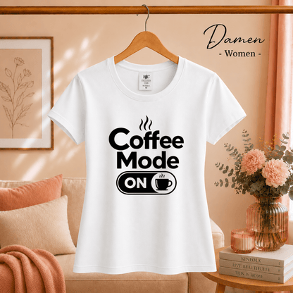 T-Shirt mit Spruch 'Coffee Mode ON' – Lustiges Design für Kaffee-Liebhaber und Morgenmuffel - StyleOne