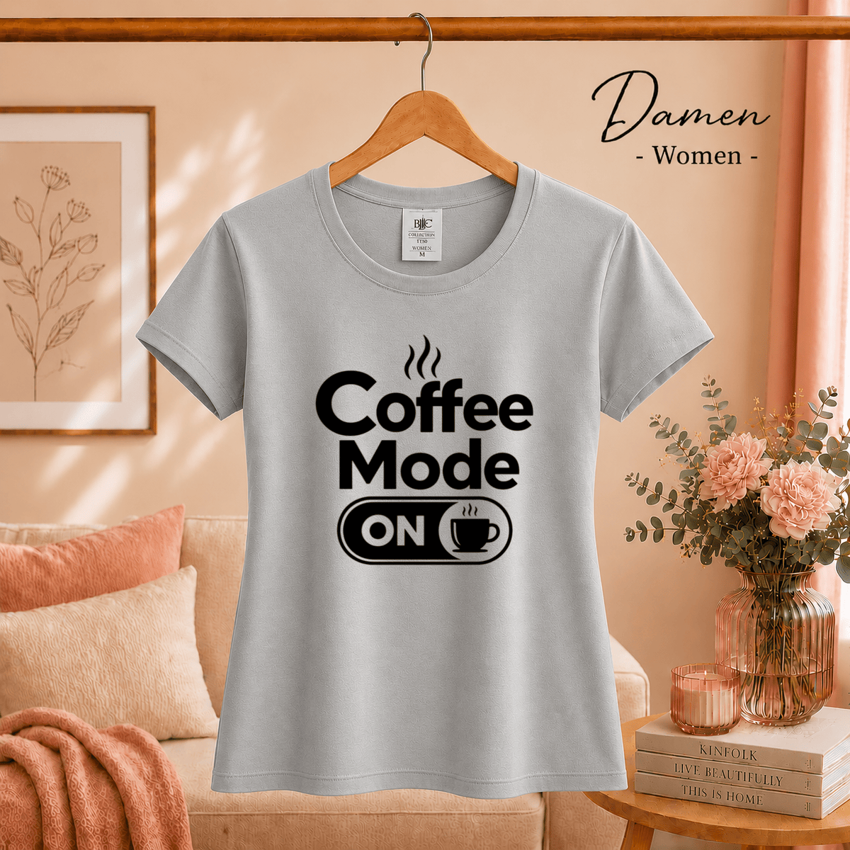 T-Shirt mit Spruch 'Coffee Mode ON' – Lustiges Design für Kaffee-Liebhaber und Morgenmuffel - StyleOne
