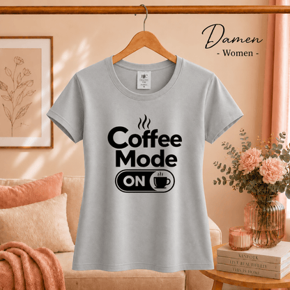 T-Shirt mit Spruch 'Coffee Mode ON' – Lustiges Design für Kaffee-Liebhaber und Morgenmuffel - StyleOne