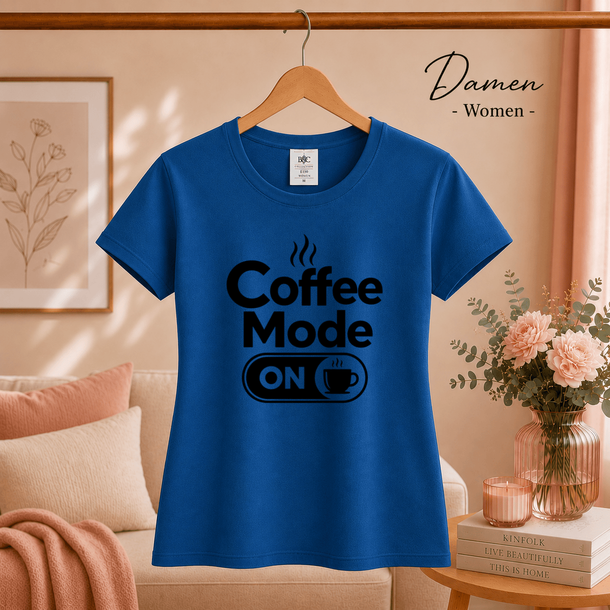 T-Shirt mit Spruch 'Coffee Mode ON' – Lustiges Design für Kaffee-Liebhaber und Morgenmuffel - StyleOne