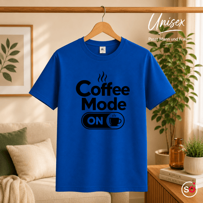 T-Shirt mit Spruch 'Coffee Mode ON' – Lustiges Design für Kaffee-Liebhaber und Morgenmuffel - StyleOne