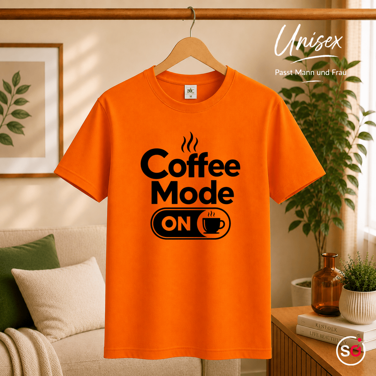 T-Shirt mit Spruch 'Coffee Mode ON' – Lustiges Design für Kaffee-Liebhaber und Morgenmuffel - StyleOne