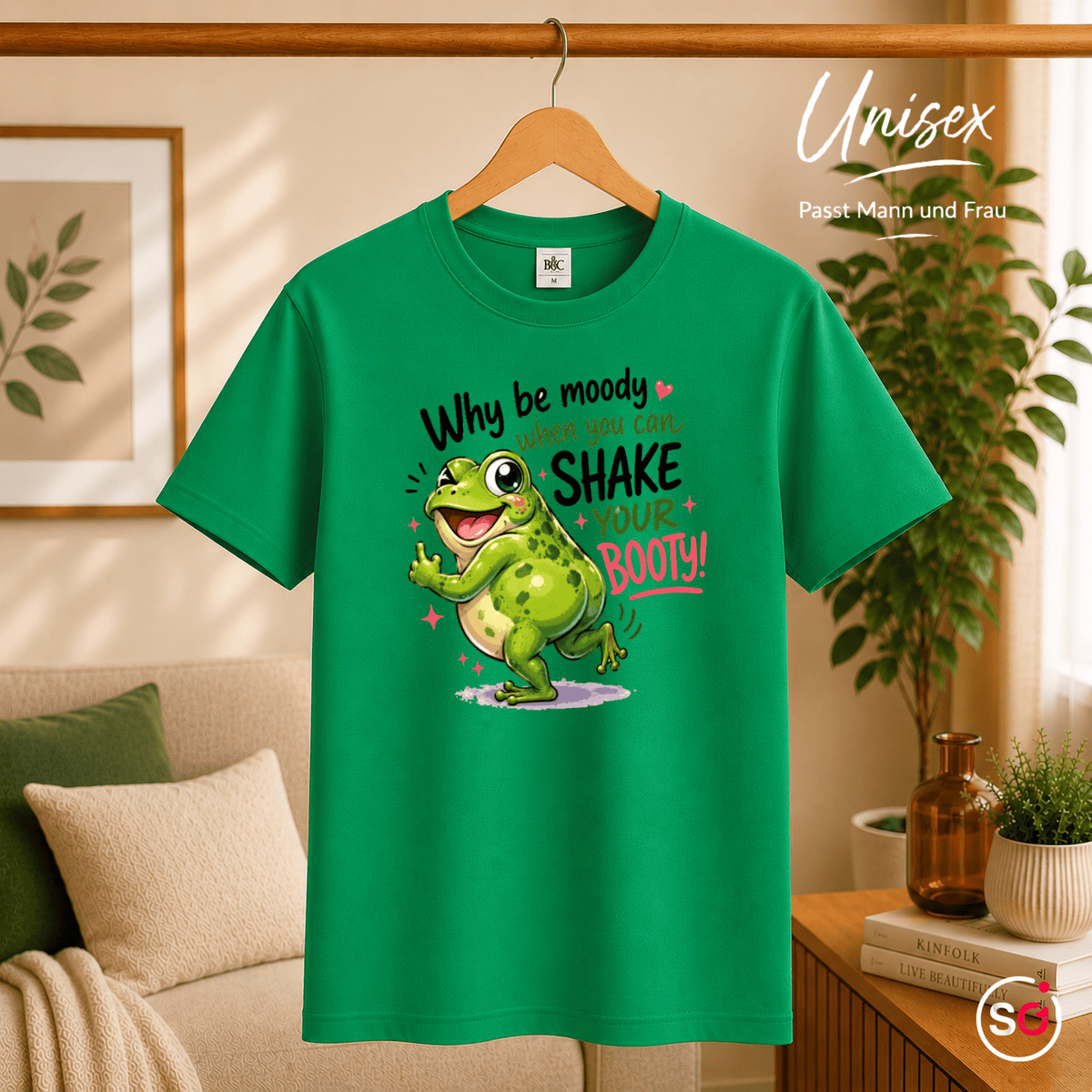 Tanzender Frosch Shake Your Booty T-Shirt – Lustiges Motiv für gute Laune - StyleOne
