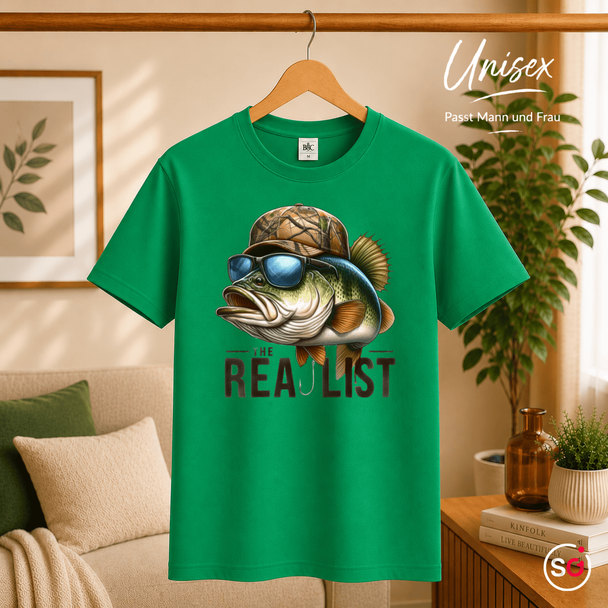 The Realist T-Shirt | Cooler Barsch mit Sonnenbrille und Angelhaken-Spruch - StyleOne