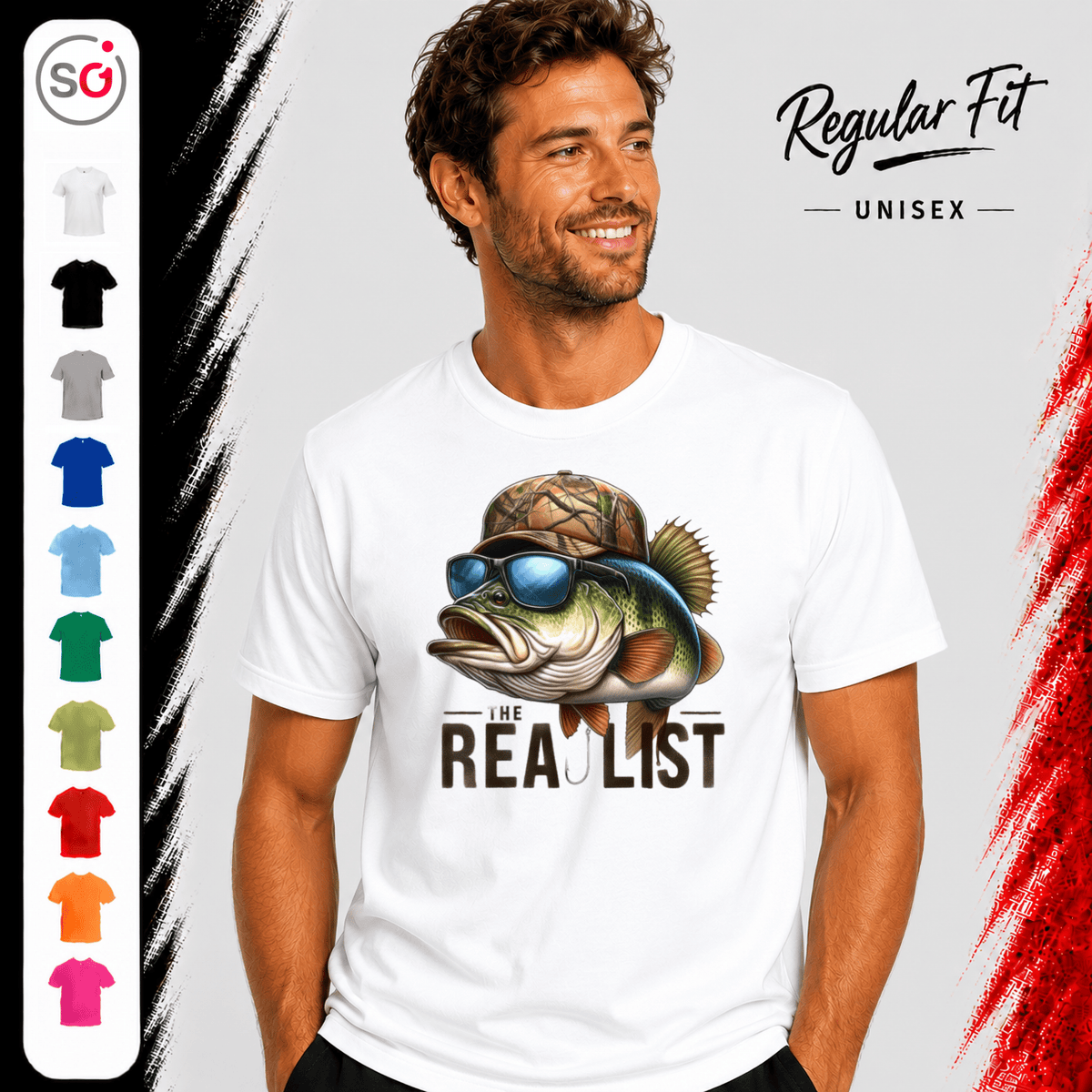 The Realist T-Shirt | Cooler Barsch mit Sonnenbrille und Angelhaken-Spruch - StyleOne