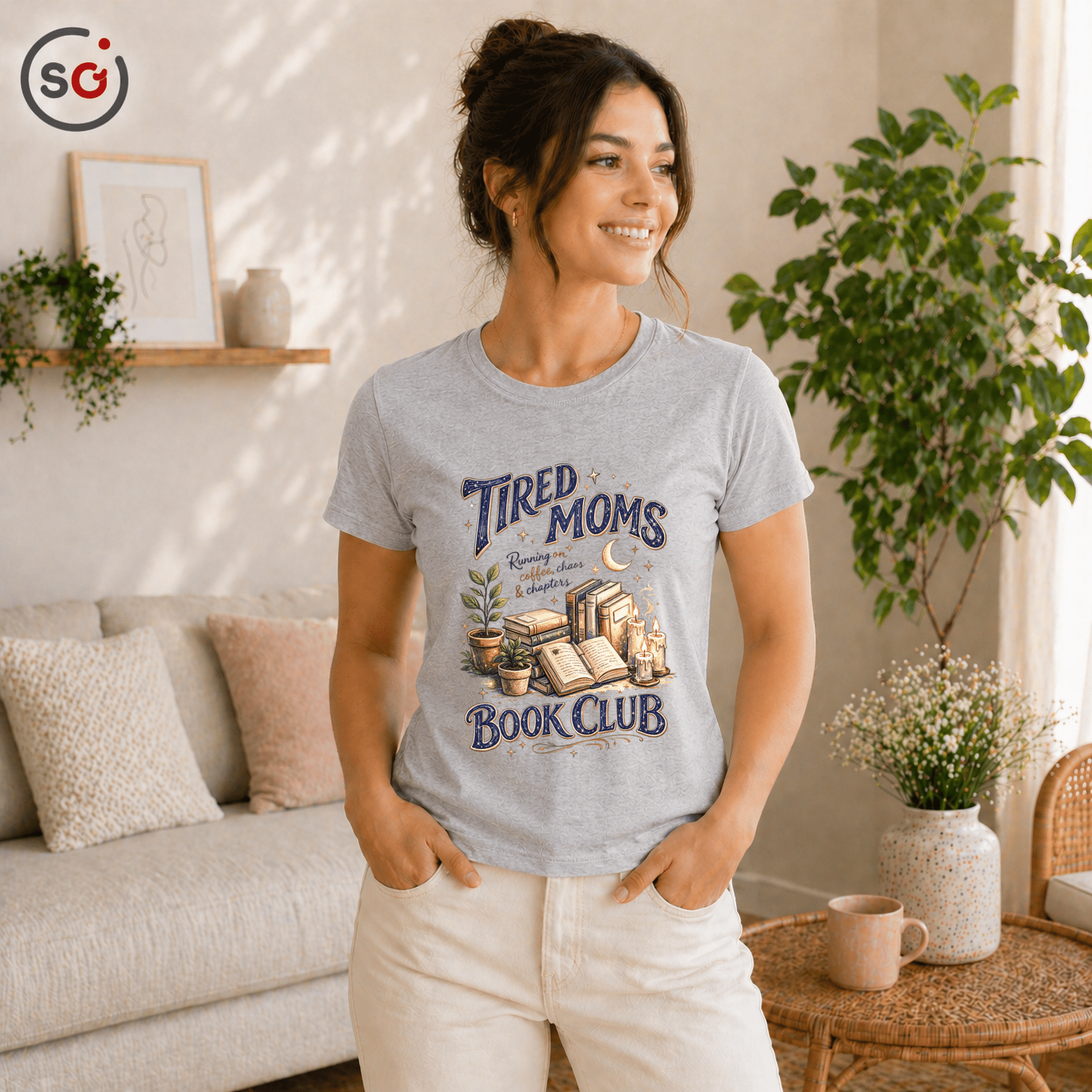 Tired Moms Book Club T-Shirt – Für lesebegeisterte Mütter & Kaffee - Fans - StyleOne