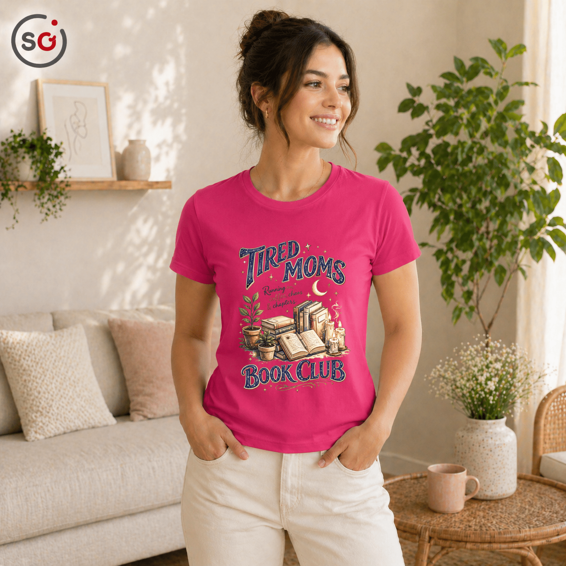 Tired Moms Book Club T-Shirt – Für lesebegeisterte Mütter & Kaffee - Fans - StyleOne