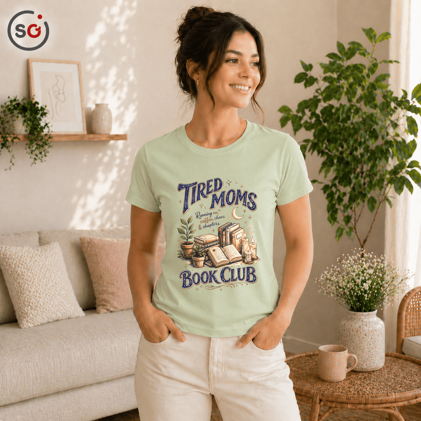 Tired Moms Book Club T-Shirt – Für lesebegeisterte Mütter & Kaffee - Fans - StyleOne