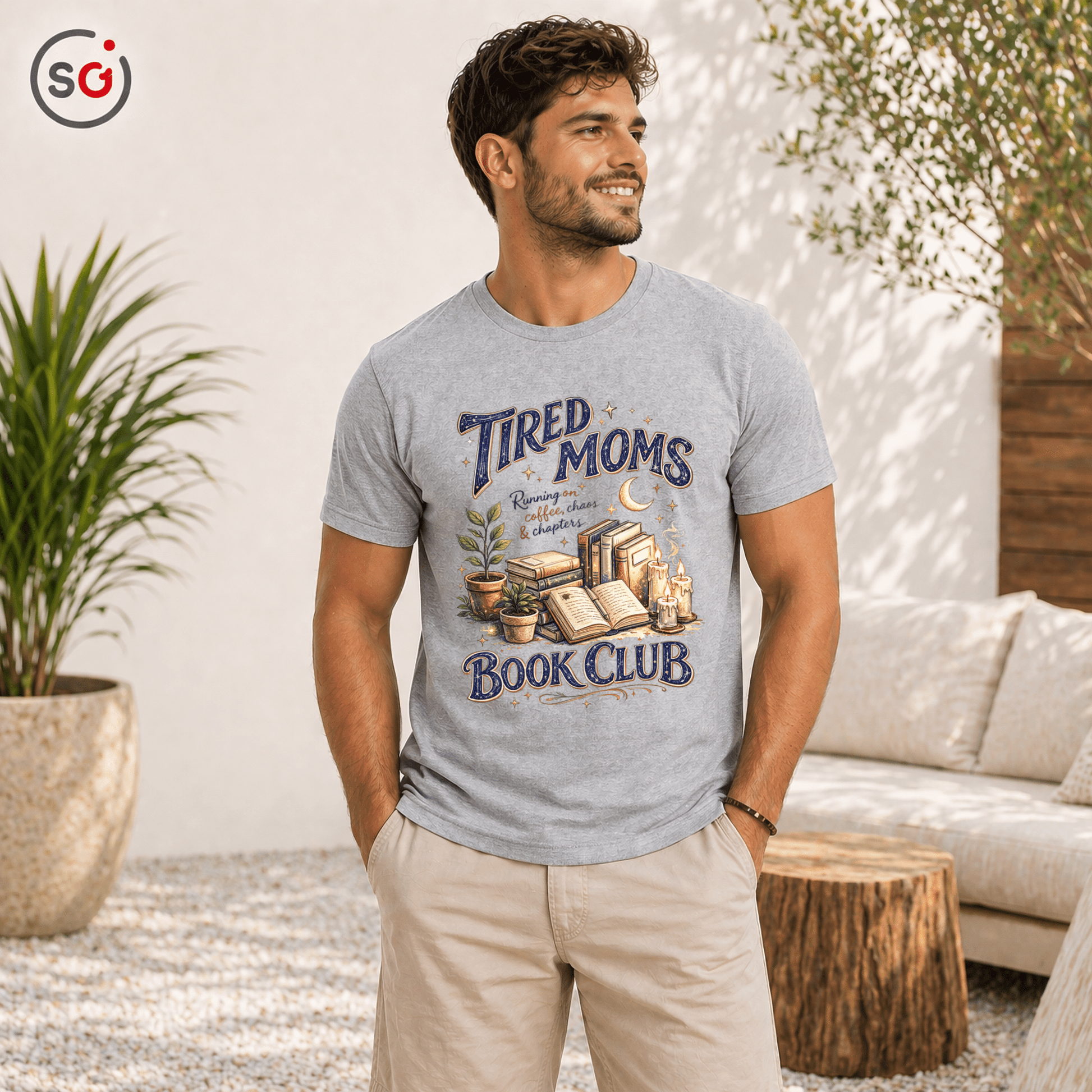 Tired Moms Book Club T-Shirt – Für lesebegeisterte Mütter & Kaffee - Fans - StyleOne