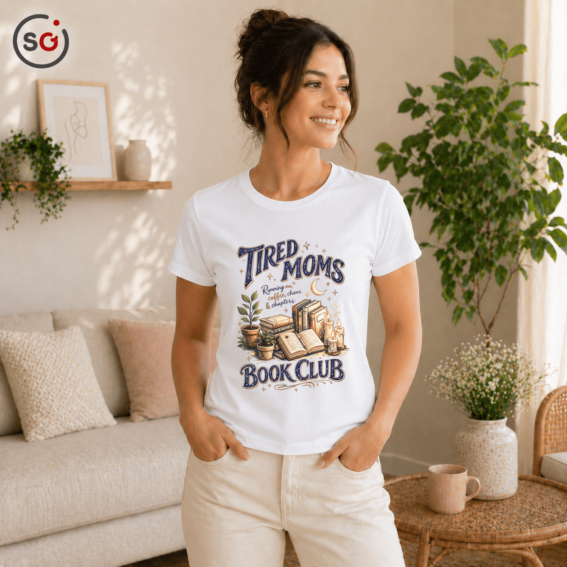 Tired Moms Book Club T-Shirt – Für lesebegeisterte Mütter & Kaffee - Fans - StyleOne