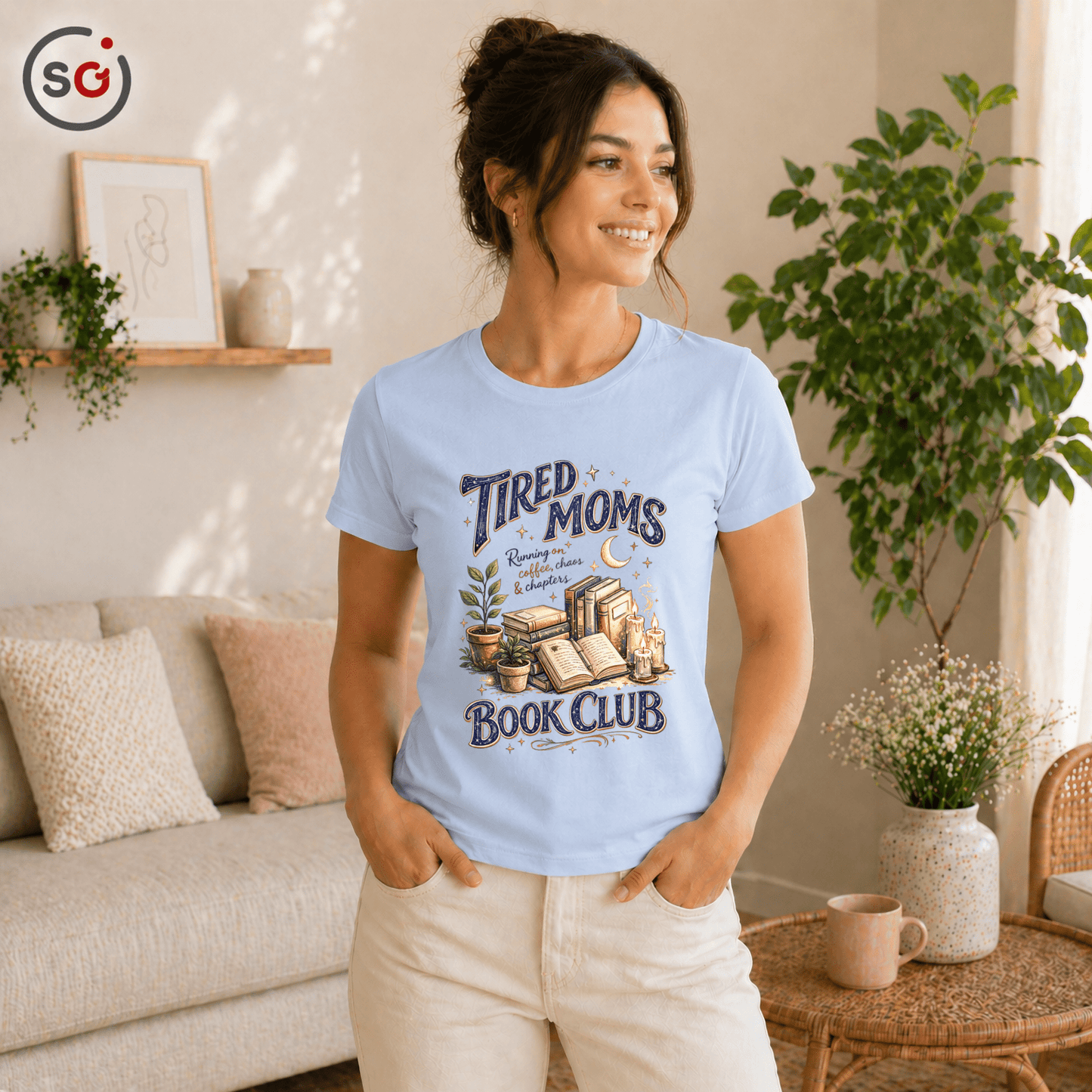 Tired Moms Book Club T-Shirt – Für lesebegeisterte Mütter & Kaffee - Fans - StyleOne