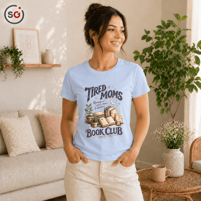 Tired Moms Book Club T-Shirt – Für lesebegeisterte Mütter & Kaffee - Fans - StyleOne