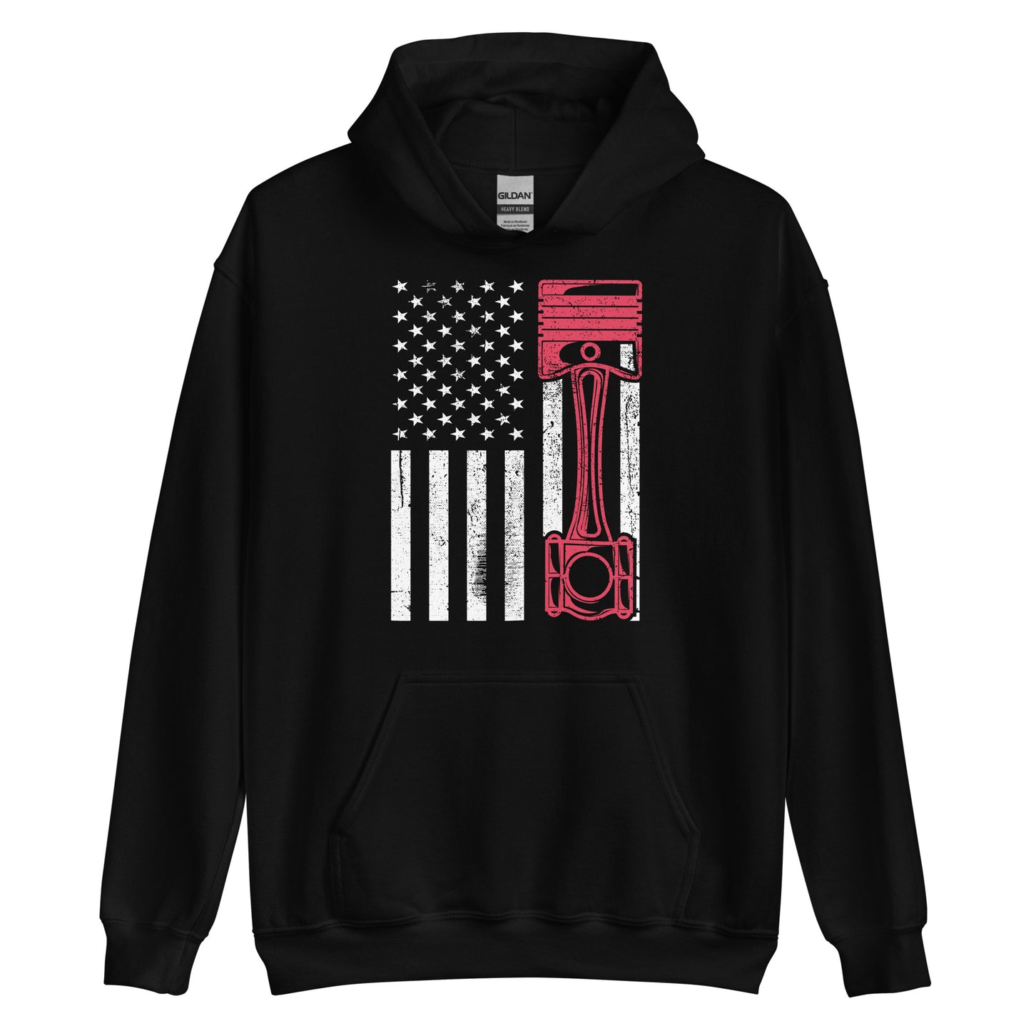 American Flag Muscle Car Hoodie | Stylischer Kapuzenpullover für Auto-Enthusiasten