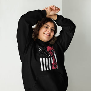 American Flag Muscle Car Hoodie | Stylischer Kapuzenpullover für Auto-Enthusiasten