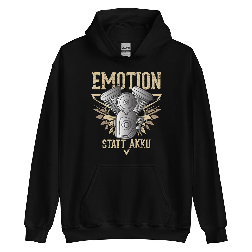 Echte Emotion statt Akku Hoodie | Stylischer Kapuzenpullover für Technikliebhaber