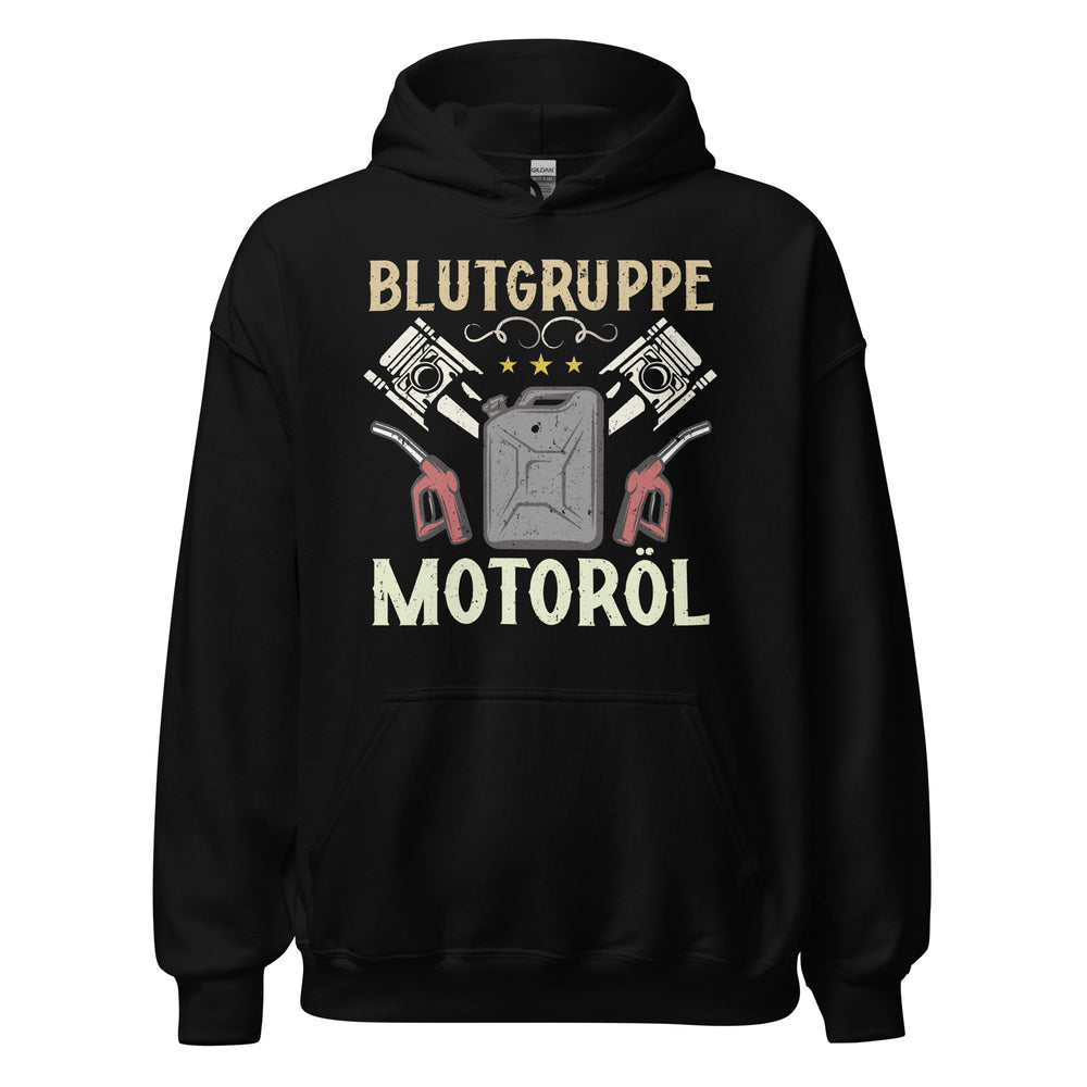 Blutgruppe Motoröl Hoodie | Stylischer Kapuzenpullover für Auto-Enthusiasten