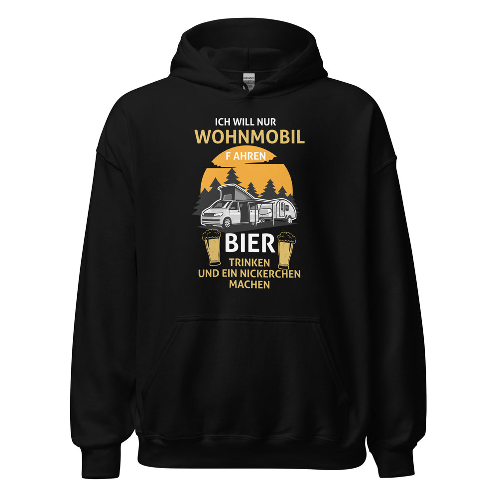 Ich will nur Campen Hoodie | Outdoor-Kapuzenpullover für Campingliebhaber