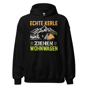 Echte Kerle ziehen Wohnwagen Hoodie | Outdoor-Kapuzenpullover für Campingliebhaber