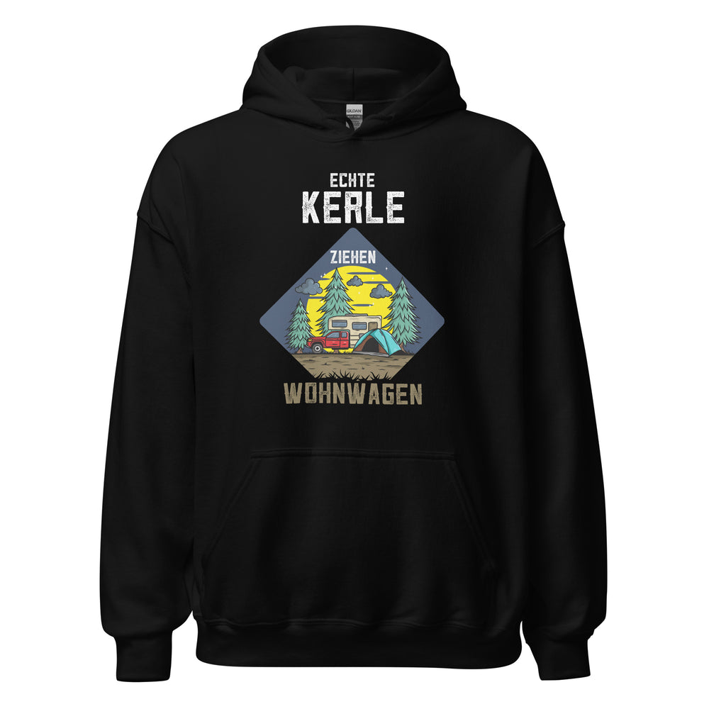 Hochwertiger Hoodie mit dem Spruch "ECHTE Kerle ziehen ganze Wohnwagen!" - Jetzt erhältlich!