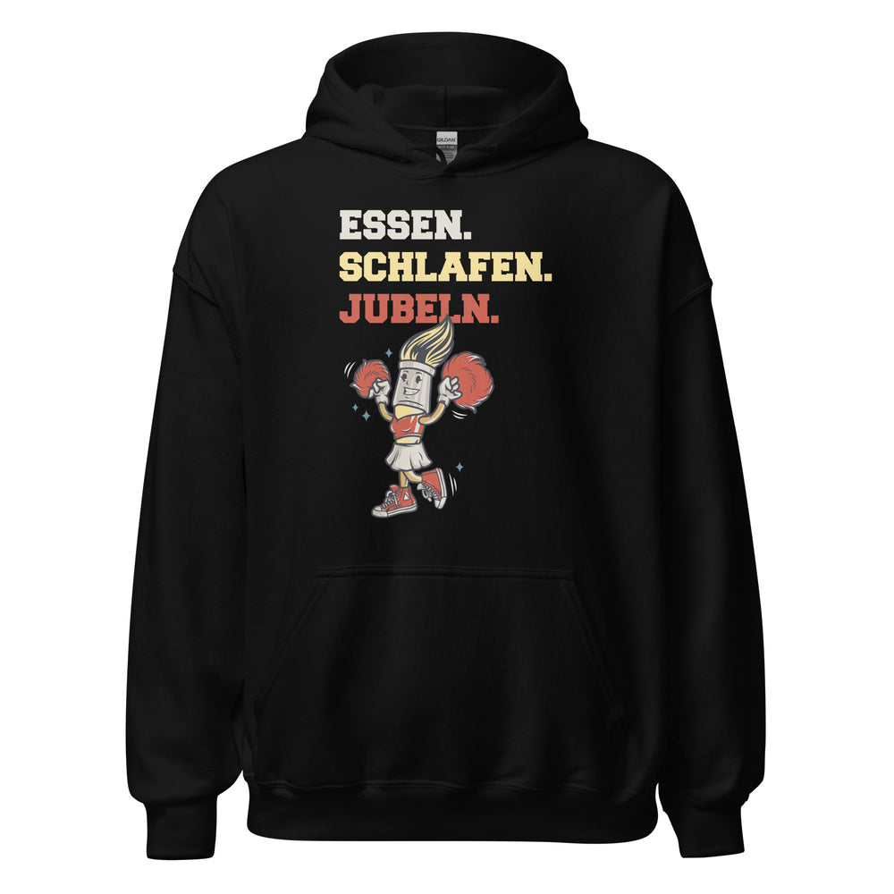 Essen Schlafen Jubeln Hoodie - Cooler Kapuzenpullover für Cheerleader