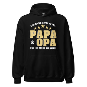 Papa und Opa Hoodie | 2 Titel, Ich ROCKE sie beide Kapuzenpullover