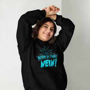 Cooler Hoodie mit Spruch "Bevor du fragst. NEIN" für selbstbewusste Statements