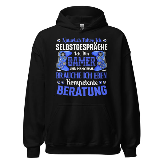 Lustiger Hoodie mit Spruch "Ich bin Gamer der Selbstgespräche führt" für Gaming-Enthusiasten