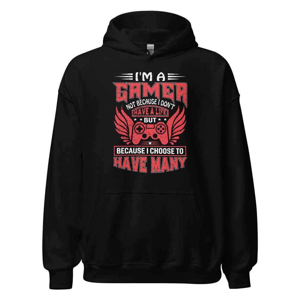 Cool Hoodie mit Spruch "I am a Gamer, and I have many Lifes!" für Gaming-Liebhaber