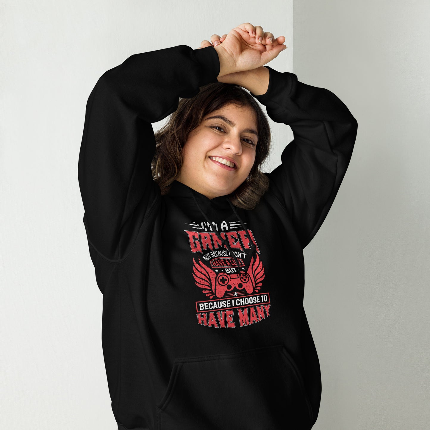 Cool Hoodie mit Spruch "I am a Gamer, and I have many Lifes!" für Gaming-Liebhaber