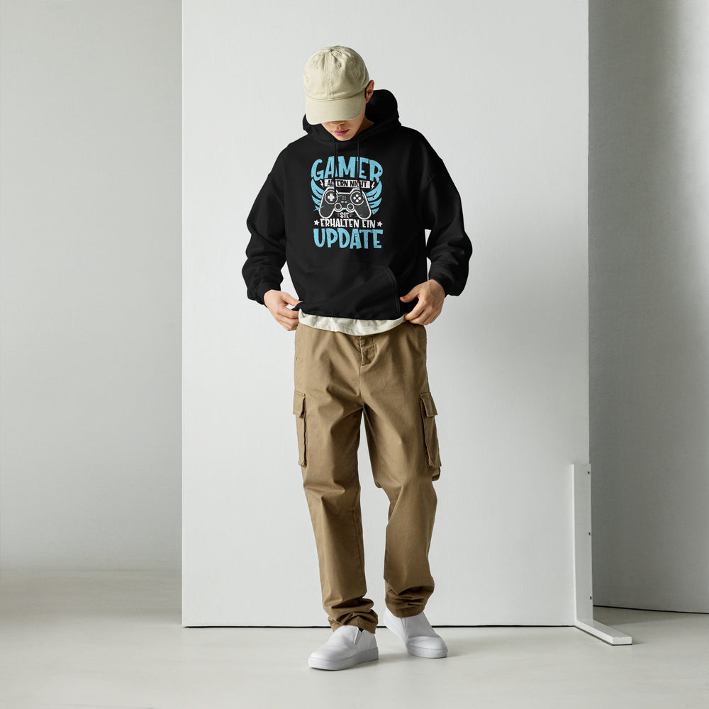 Gamer Hoodie mit Spruch "Gamer altern nicht, sie erhalten ein Update"