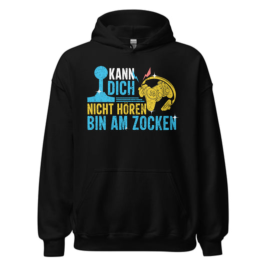 Cooler Gaming-Kapuzenpullover | Spruch: "Kann dich nicht hören, am Zocken!"