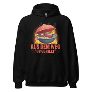 Lustiger Opa Grill-Kapuzenpullover | Spruch: "Aus dem Weg! OPA grillt!"