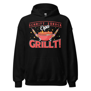 Lustiger Opa Grill-Kapuzenpullover | Spruch: "Schritt zurück, der Opa grillt!"